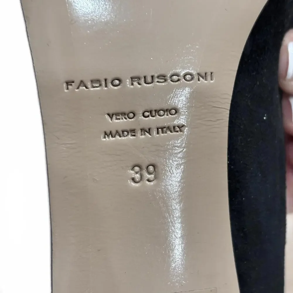 Fabio Rusconi Black Suede Pointed Toe Heels |‎ Made in Italy | Size 39 US 9